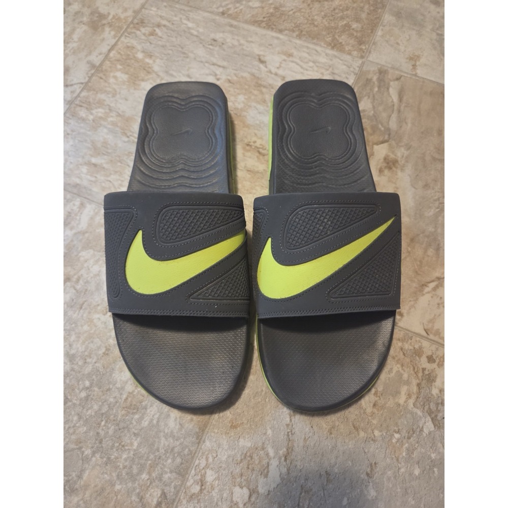 Nike Air Max Cirro Slides In Dark Grey & Volt Mens Size 14